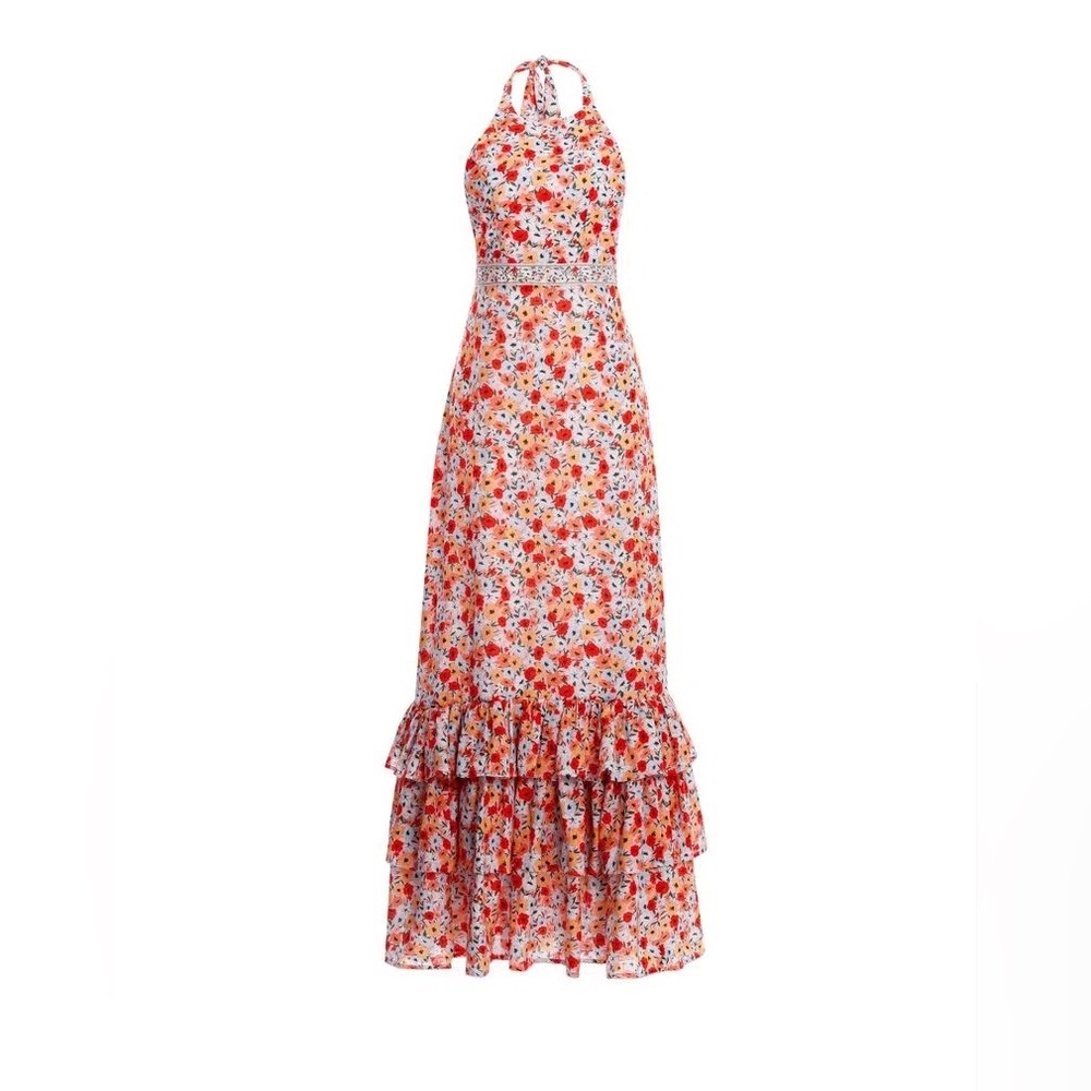 Agua by Agua Bendita MAGNOLIA LA FANIA ATARDECER MAXI DRESS, M, NWT - Picture 4 of 9